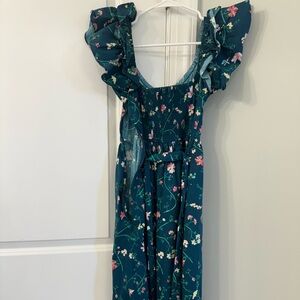 Hill house a line dress in green floral print.  excellent condition!
